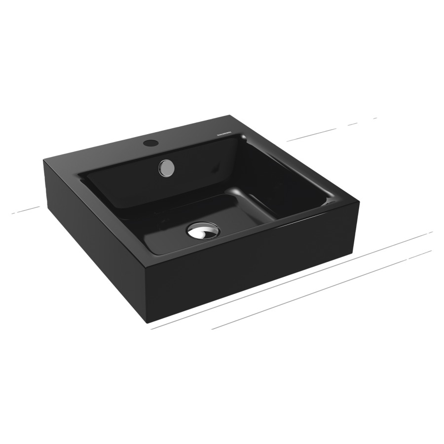 Lavabo à poser PURO
46 x 46 x 12 cm, acier
avec garniture de trop-plein
blanc et isolation phonique
émaillé des deux côtés