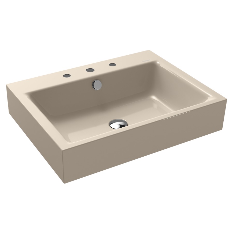 Lavabo à poser PURO
60 x 46 x 12 cm, acier
avec garniture de trop-plein
blanc et isolation phonique
émaillé des deux côtés