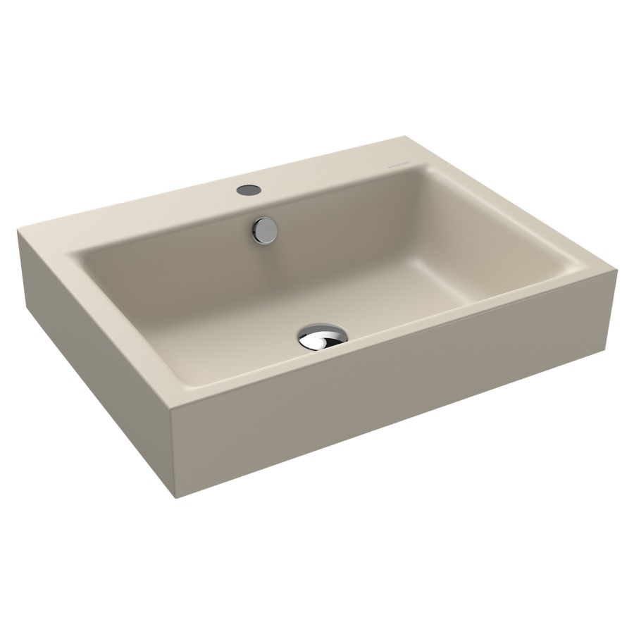 Lavabo à poser PURO
60 x 46 x 12 cm, acier
avec garniture de trop-plein
blanc et isolation phonique
émaillé des deux côtés