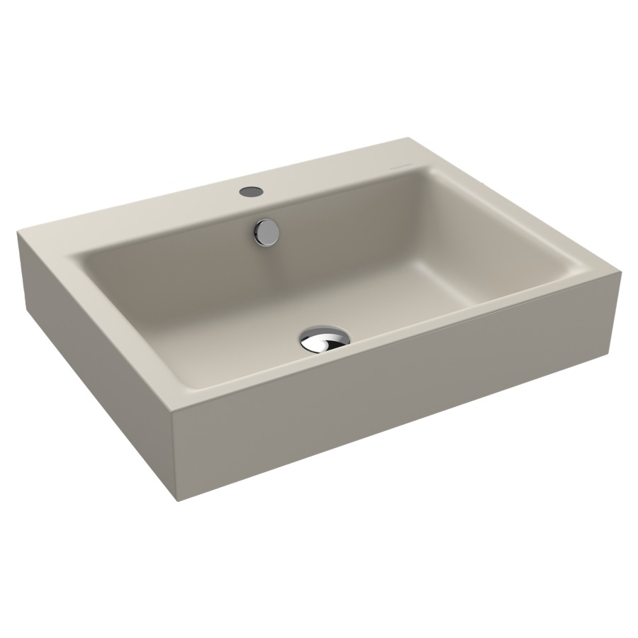Lavabo à poser PURO
60 x 46 x 12 cm, acier
avec garniture de trop-plein
blanc et isolation phonique
émaillé des deux côtés