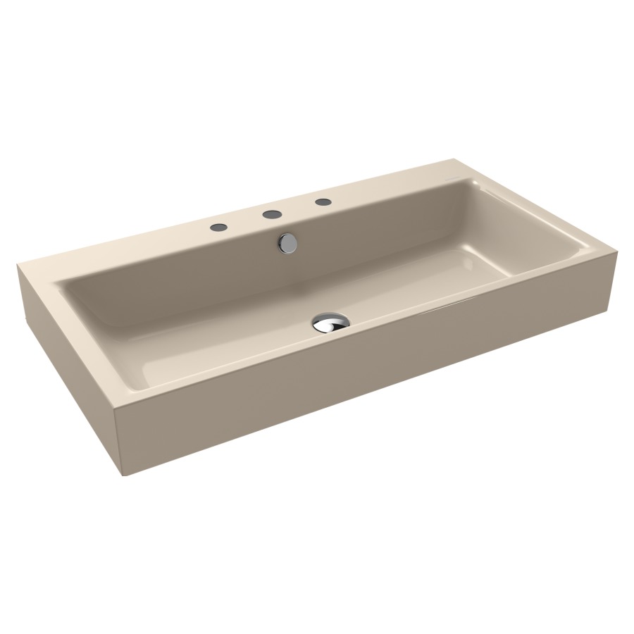 Lavabo à poser PURO
90 x 46 x 12 cm, acier
avec garniture de trop-plein
blanc et isolation phonique
émaillé des deux côtés