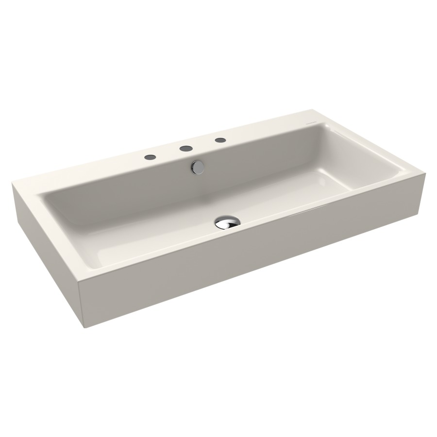 Lavabo à poser PURO
90 x 46 x 12 cm, acier
avec garniture de trop-plein
blanc et isolation phonique
émaillé des deux côtés