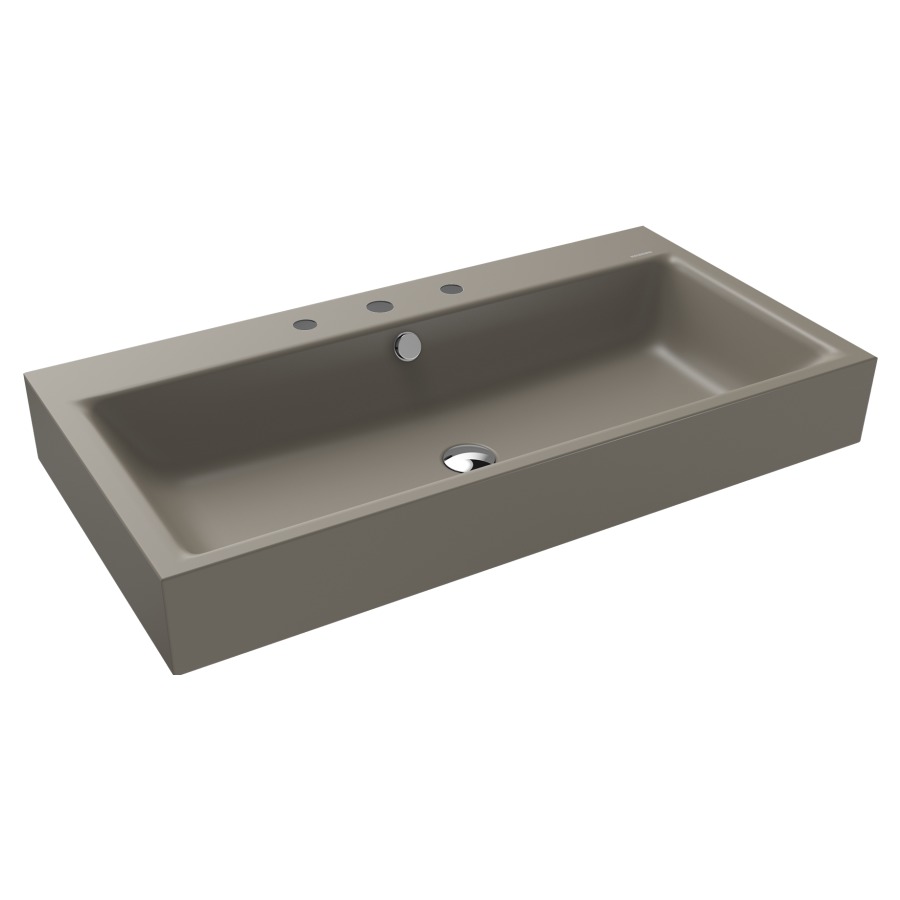 Lavabo à poser PURO
90 x 46 x 12 cm, acier
avec garniture de trop-plein
blanc et isolation phonique
émaillé des deux côtés
