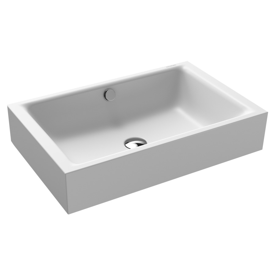 Lavabo à poser PURO S
60 x 38,5 x 12 cm, acier
avec garniture de trop-plein
blanc et isolation phonique
émaillé des deux côtés