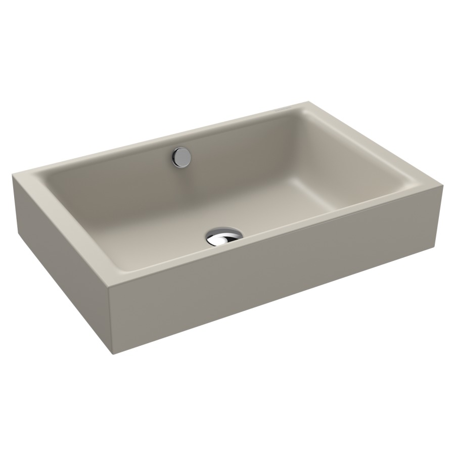 Lavabo à poser PURO S
60 x 38,5 x 12 cm, acier
avec garniture de trop-plein
blanc et isolation phonique
émaillé des deux côtés