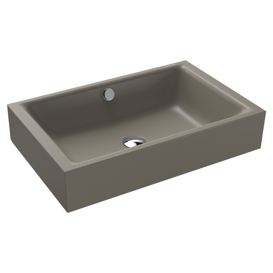 Lavabo à poser PURO S
60 x 38,5 x 12 cm, acier
avec garniture de trop-plein
blanc et isolation phonique
émaillé des deux côtés