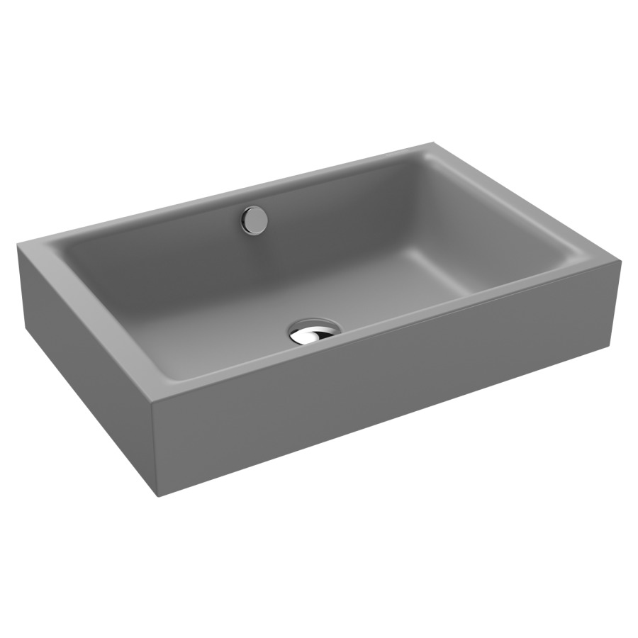 Lavabo à poser PURO S
60 x 38,5 x 12 cm, acier
avec garniture de trop-plein
blanc et isolation phonique
émaillé des deux côtés