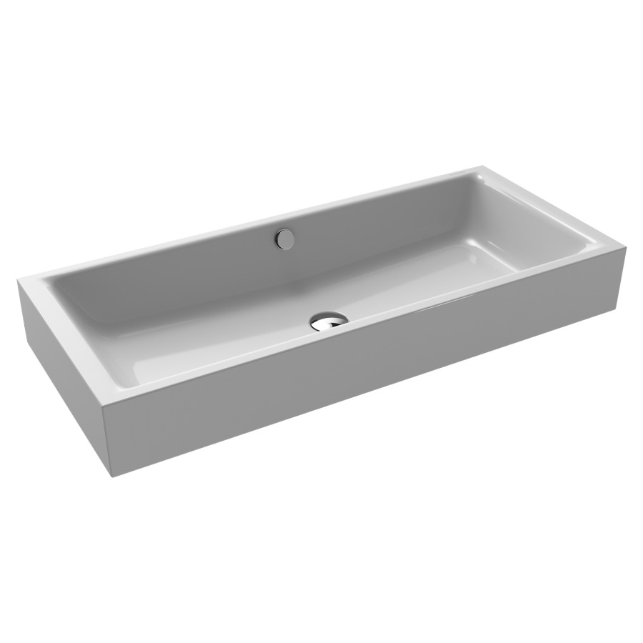 Lavabo à poser PURO S
90 x 38,5 x 12 cm, acier
avec garniture de trop-plein
blanc et isolation phonique
émaillé des deux côtés