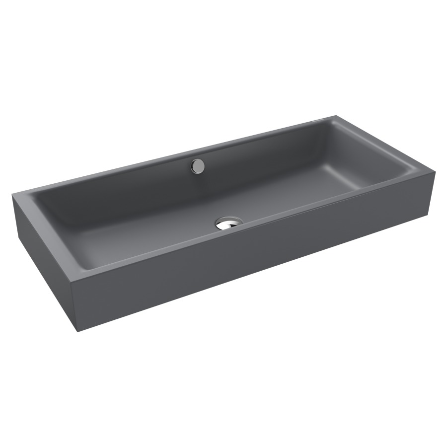 Lavabo à poser PURO S
90 x 38,5 x 12 cm, acier
avec garniture de trop-plein
blanc et isolation phonique
émaillé des deux côtés