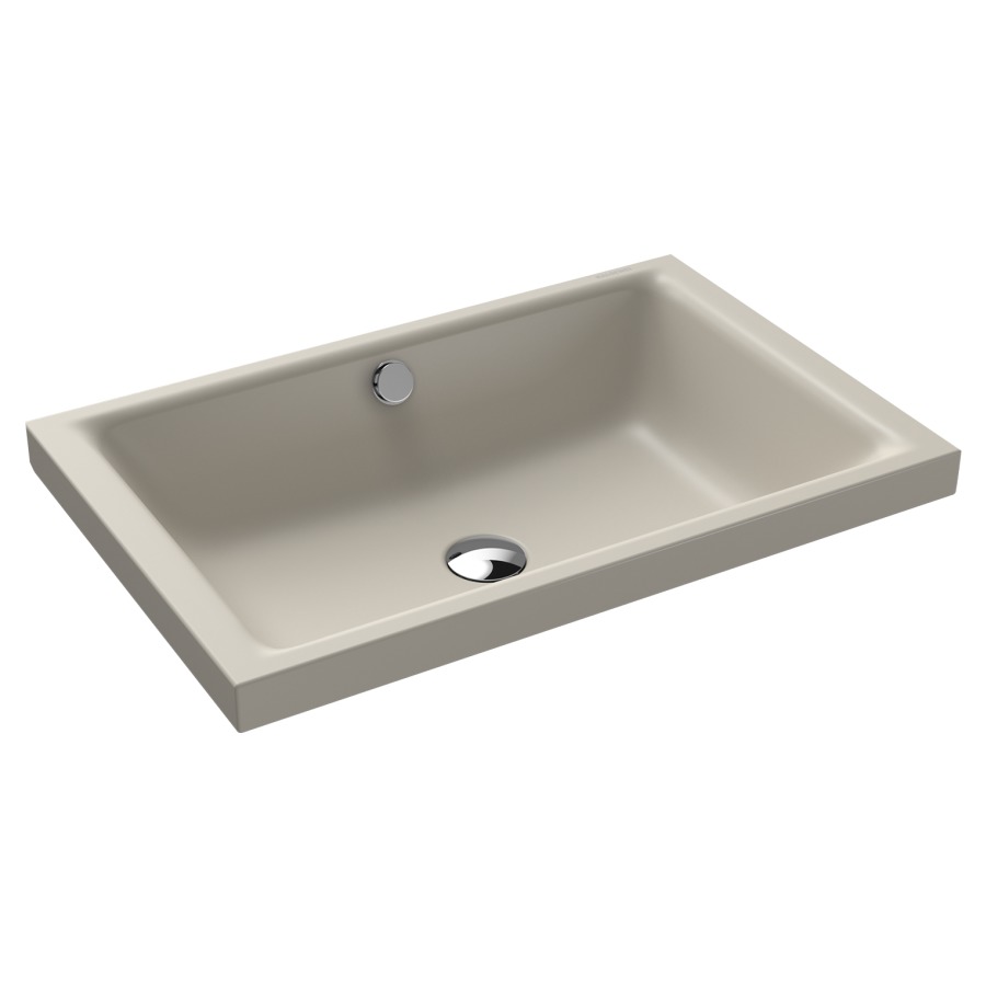 Lavabo à poser PURO S
60 x 38,5 x 4 cm, acier
avec garniture de trop-plein
blanc et isolation phonique
émaillé des deux côtés