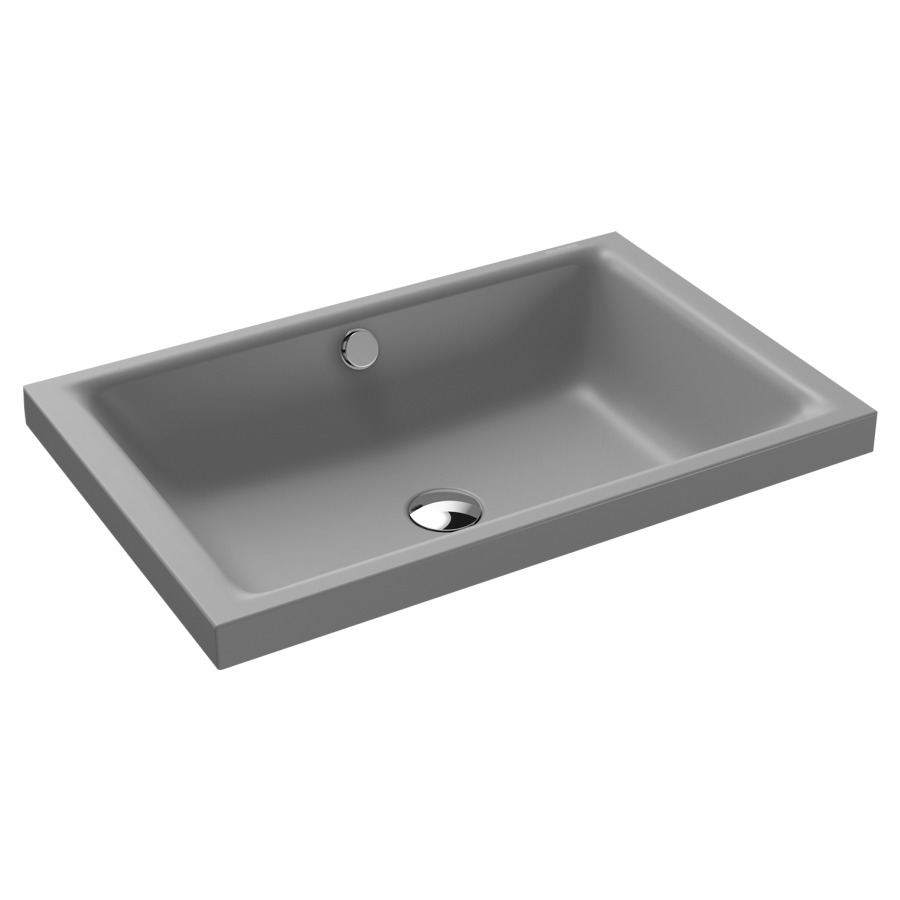 Lavabo à poser PURO S
60 x 38,5 x 4 cm, acier
avec garniture de trop-plein
blanc et isolation phonique
émaillé des deux côtés