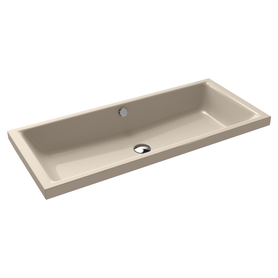 Lavabo à poser PURO S
90 x 38,5 x 4 cm, acier
avec garniture de trop-plein
blanc et isolation phonique
émaillé des deux côtés