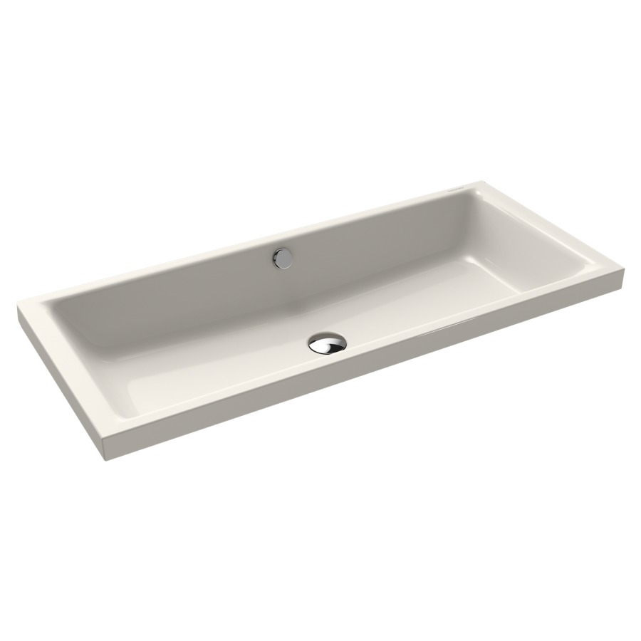 Lavabo à poser PURO S
90 x 38,5 x 4 cm, acier
avec garniture de trop-plein
blanc et isolation phonique
émaillé des deux côtés