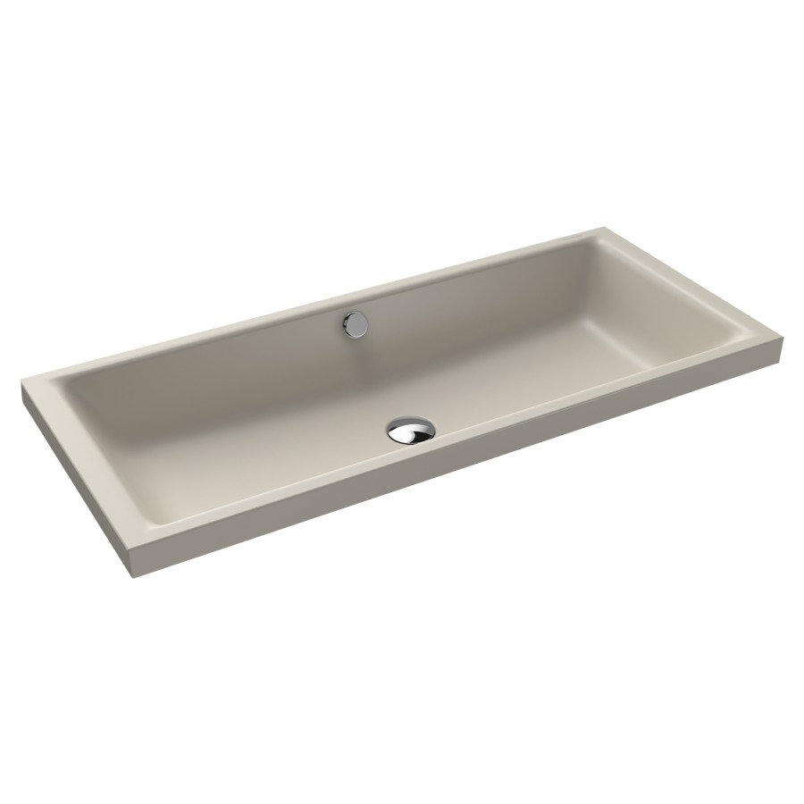 Lavabo à poser PURO S
90 x 38,5 x 4 cm, acier
avec garniture de trop-plein
blanc et isolation phonique
émaillé des deux côtés