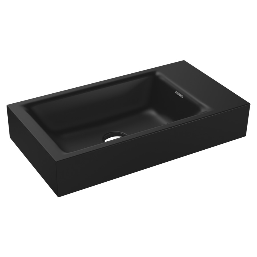 Lave-mains PURO
55 x 30 x 10 cm, acier
banquette de robinetterie
gauche, sans trop-plein
