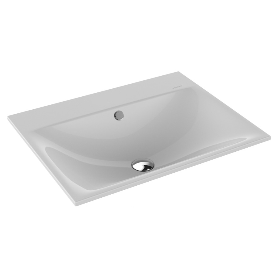 Lavabo à encastrer SILENIO
60 x 46 x 1,4 cm, acier
avec garniture de trop-plein
blanc et isolation phonique
émaillé des deux côtés