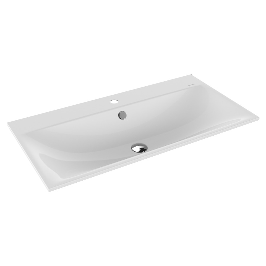 Lavabo à encastrer SILENIO
90 x 46 x 1,4 cm, acier
avec garniture de trop-plein
blanc et isolation phonique
émaillé des deux côtés