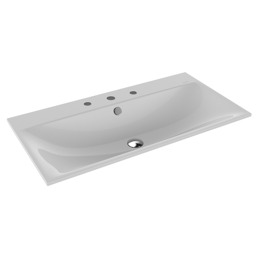 Lavabo à encastrer SILENIO
90 x 46 x 1,4 cm, acier
avec garniture de trop-plein
blanc et isolation phonique
émaillé des deux côtés