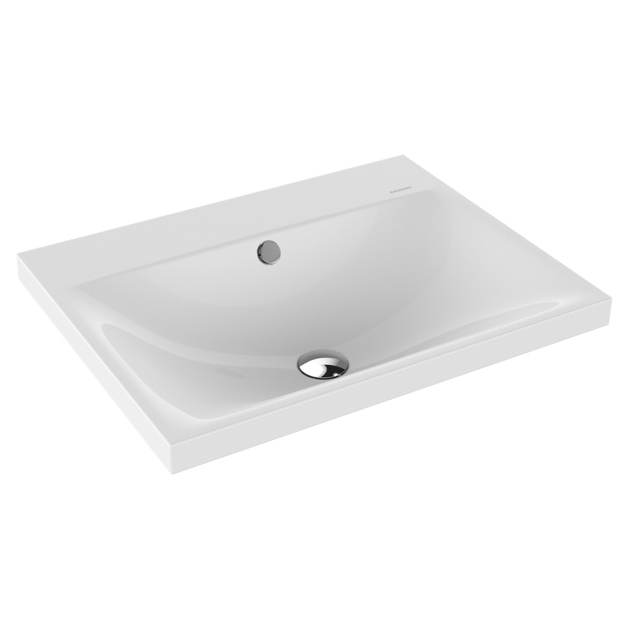 Lavabo à poser SILENIO
60 x 46 x 4 cm, acier
avec garniture de trop-plein
blanc et isolation phonique
émaillé des deux côtés
