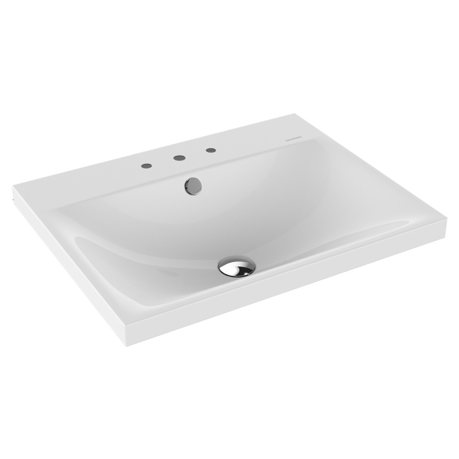 Lavabo à poser SILENIO
60 x 46 x 4 cm, acier
avec garniture de trop-plein
blanc et isolation phonique
émaillé des deux côtés