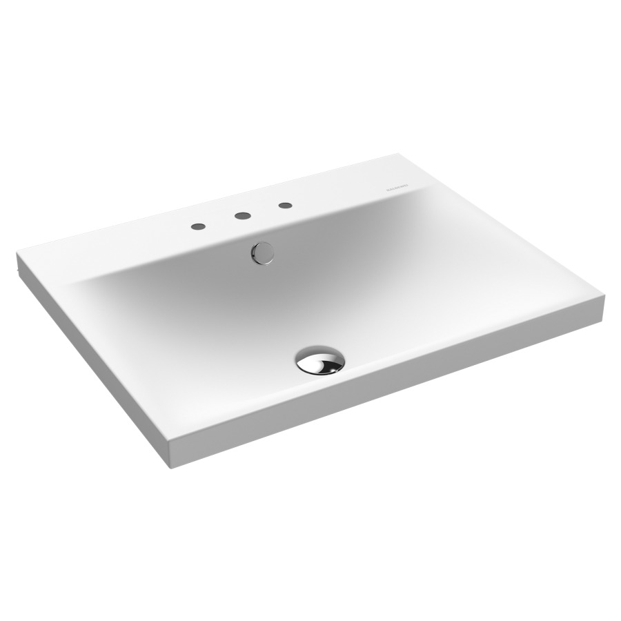 Lavabo à poser SILENIO
60 x 46 x 4 cm, acier
avec garniture de trop-plein
blanc et isolation phonique
émaillé des deux côtés