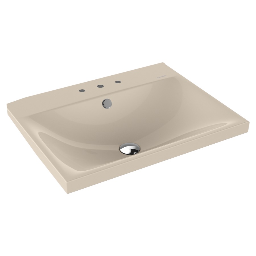 Lavabo à poser SILENIO
60 x 46 x 4 cm, acier
avec garniture de trop-plein
blanc et isolation phonique
émaillé des deux côtés