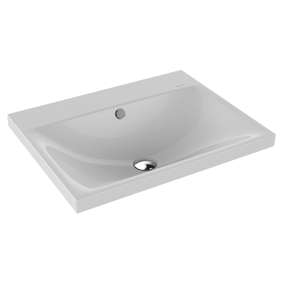 Lavabo à poser SILENIO
60 x 46 x 4 cm, acier
avec garniture de trop-plein
blanc et isolation phonique
émaillé des deux côtés