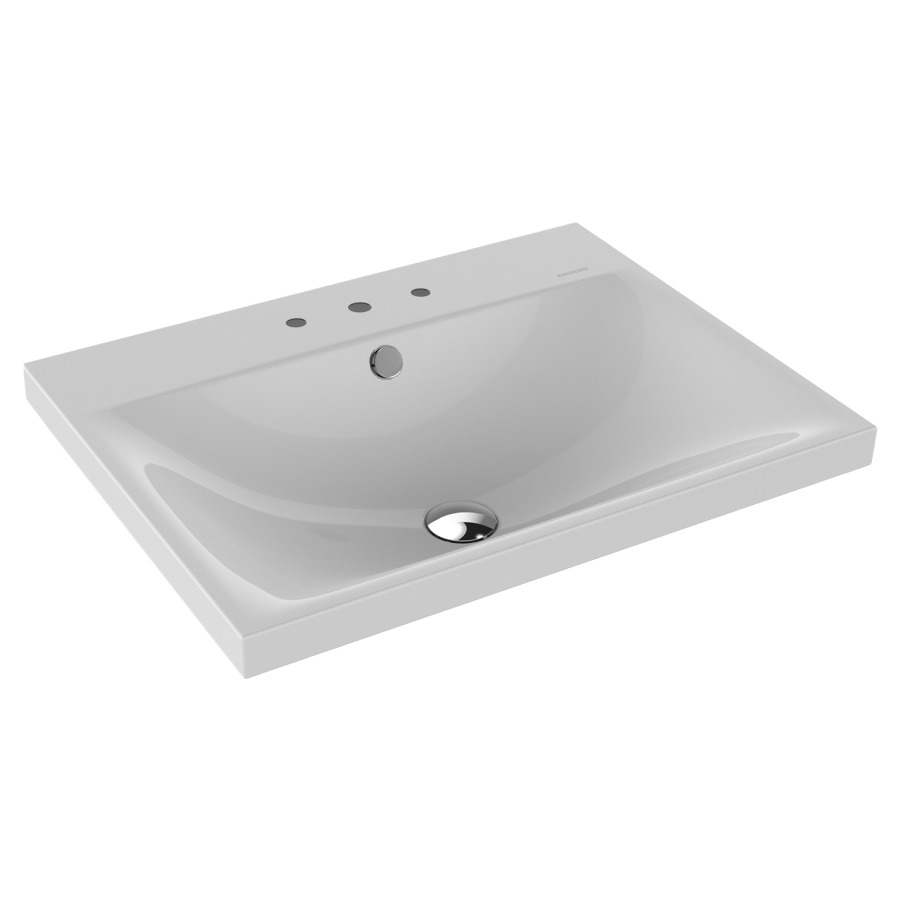 Lavabo à poser SILENIO
60 x 46 x 4 cm, acier
avec garniture de trop-plein
blanc et isolation phonique
émaillé des deux côtés