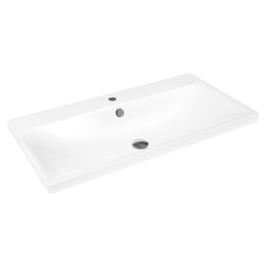 Lavabo à poser SILENIO
90 x 46 x 4 cm, acier
avec garniture de trop-plein
blanc et isolation phonique
émaillé des deux côtés