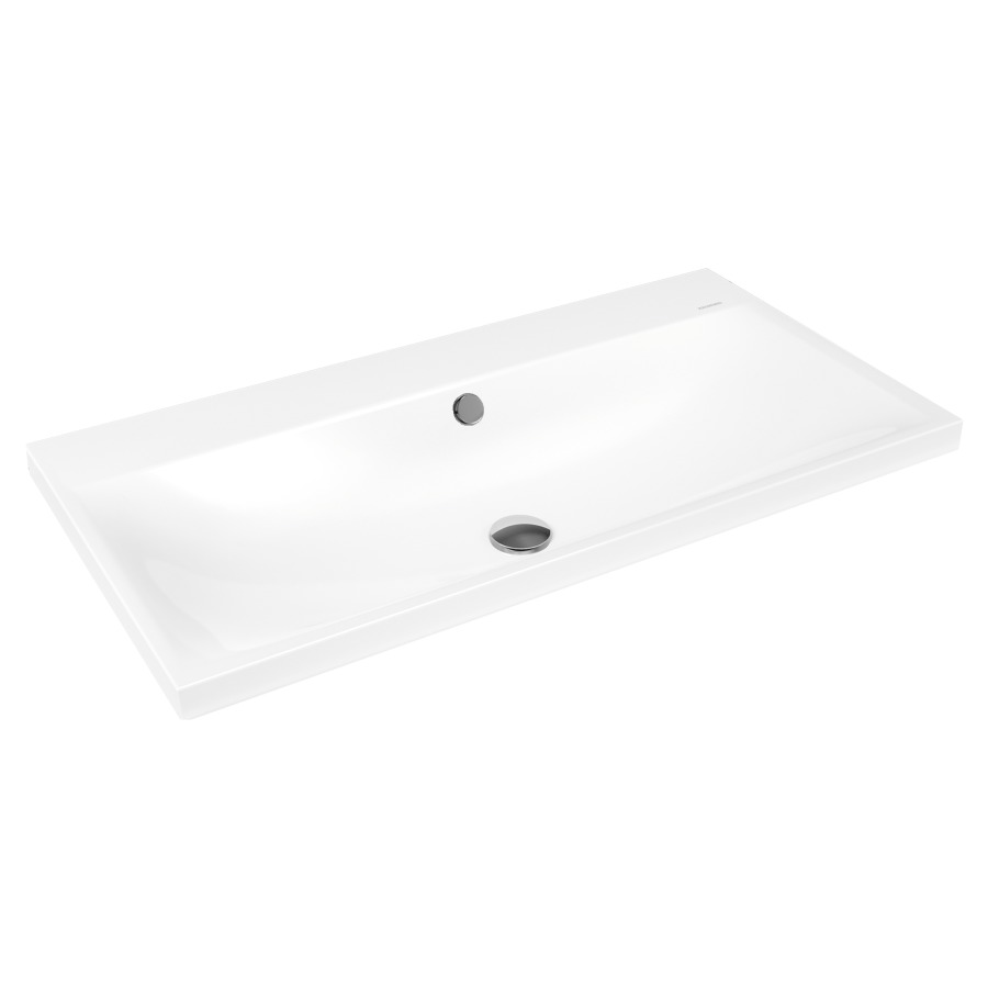 Lavabo à poser SILENIO
90 x 46 x 4 cm, acier
avec garniture de trop-plein
blanc et isolation phonique
émaillé des deux côtés