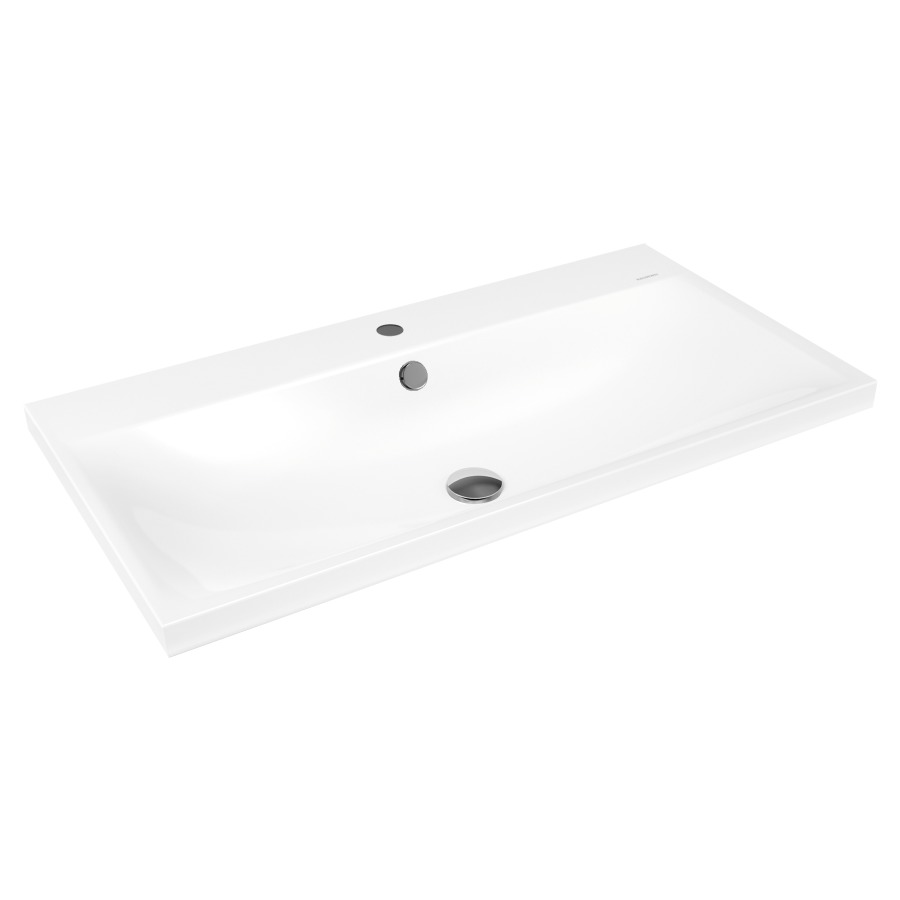 Lavabo à poser SILENIO
90 x 46 x 4 cm, acier
avec garniture de trop-plein
blanc et isolation phonique
émaillé des deux côtés