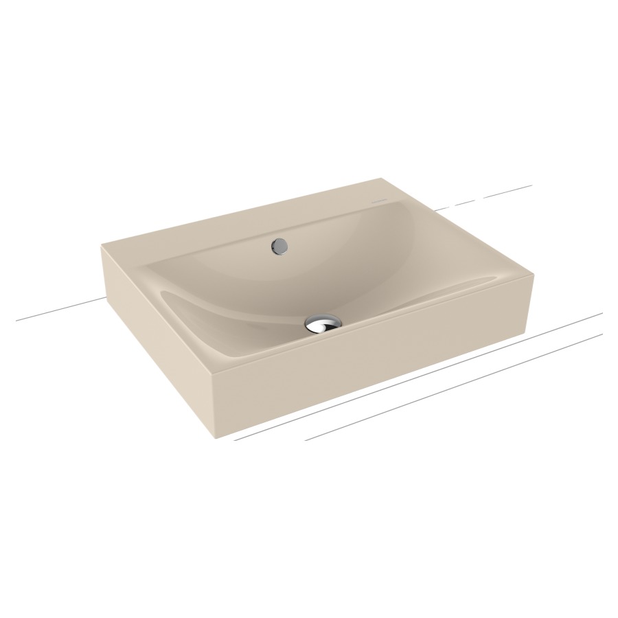 Lavabo à poser SILENIO
60 x 46 x 12 cm, acier
avec garniture de trop-plein
blanc et isolation phonique
émaillé des deux côtés