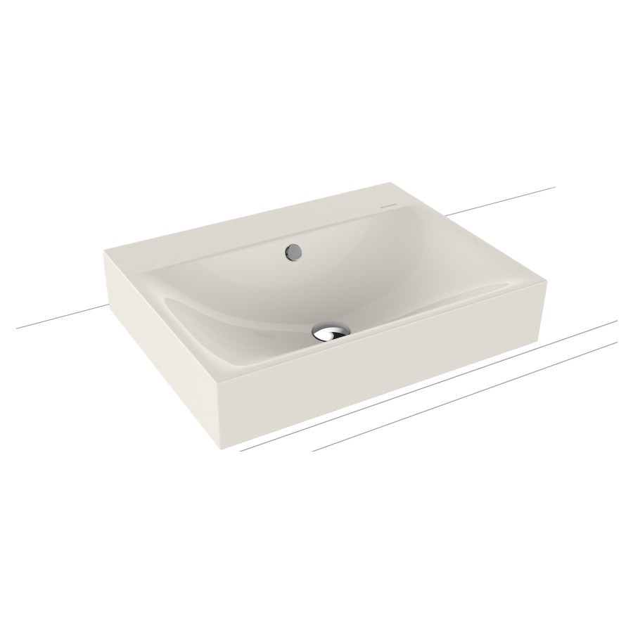 Lavabo à poser SILENIO
60 x 46 x 12 cm, acier
avec garniture de trop-plein
blanc et isolation phonique
émaillé des deux côtés