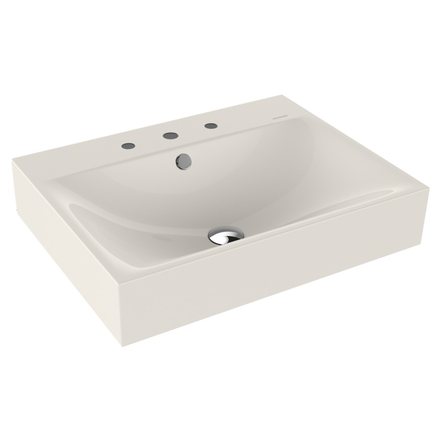 Lavabo à poser SILENIO
60 x 46 x 12 cm, acier
avec garniture de trop-plein
blanc et isolation phonique
émaillé des deux côtés