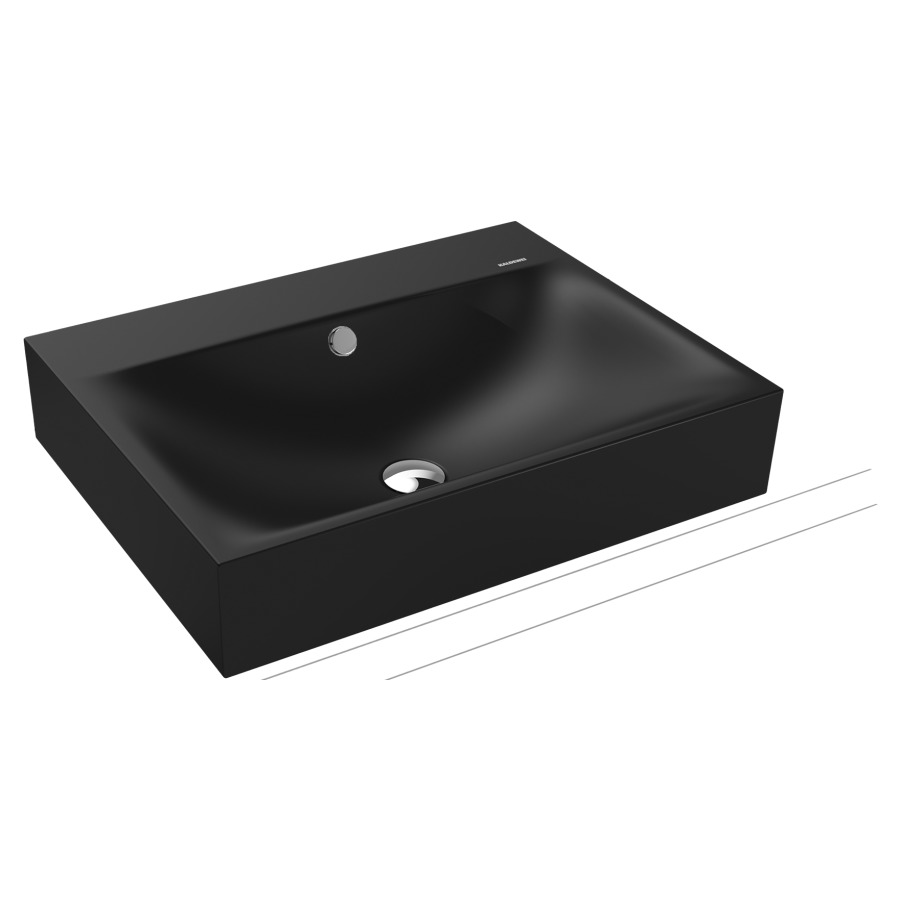 Lavabo à poser SILENIO
60 x 46 x 12 cm, acier
avec garniture de trop-plein
blanc et isolation phonique
émaillé des deux côtés