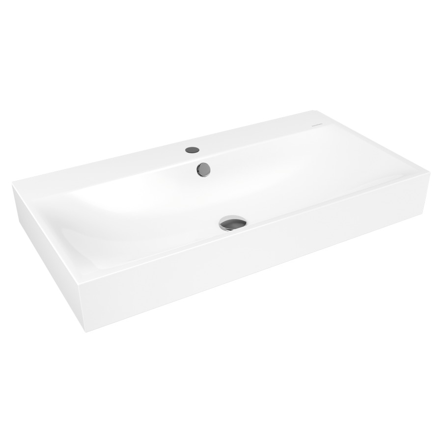 Lavabo à poser SILENIO
90 x 46 x 12 cm, acier
avec garniture de trop-plein
blanc et isolation phonique
émaillé des deux côtés