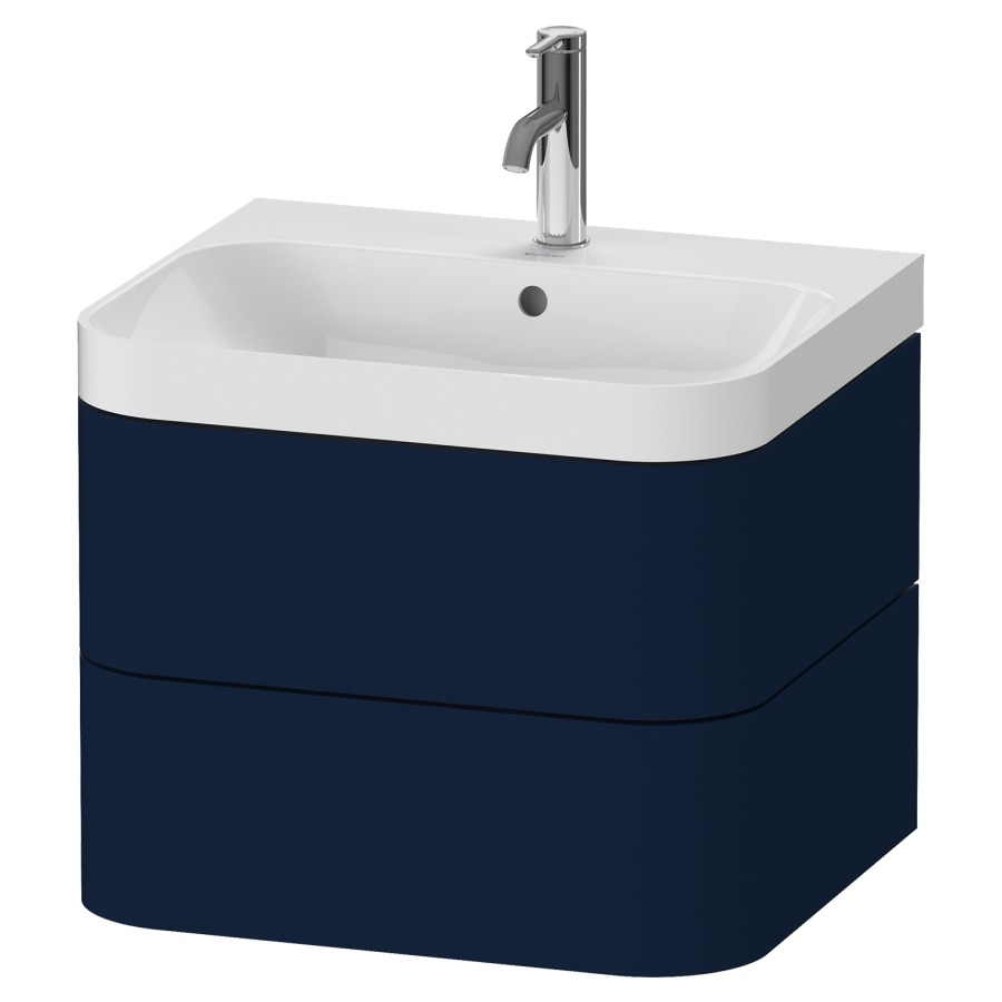 Combination de lavabo HAPPY
D.2 PLUS, 57,5 x 49 x 46,8 cm
élément à 2 tiroirs
lavabo blanc avec
trop-plein, siphon
soupape d'écoulement
Push open incl.
