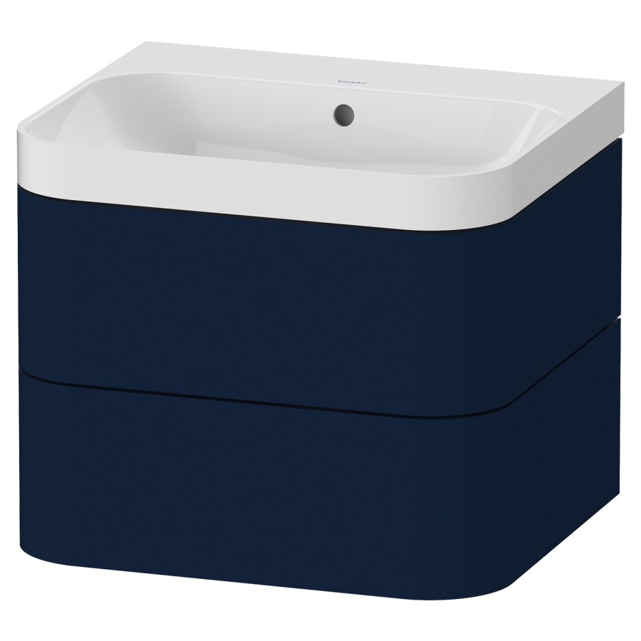 Combination de lavabo HAPPY
D.2 PLUS, 57,5 x 49 x 46,8 cm
élément à 2 tiroirs
lavabo blanc avec
trop-plein, siphon
soupape d'écoulement
Push open incl.