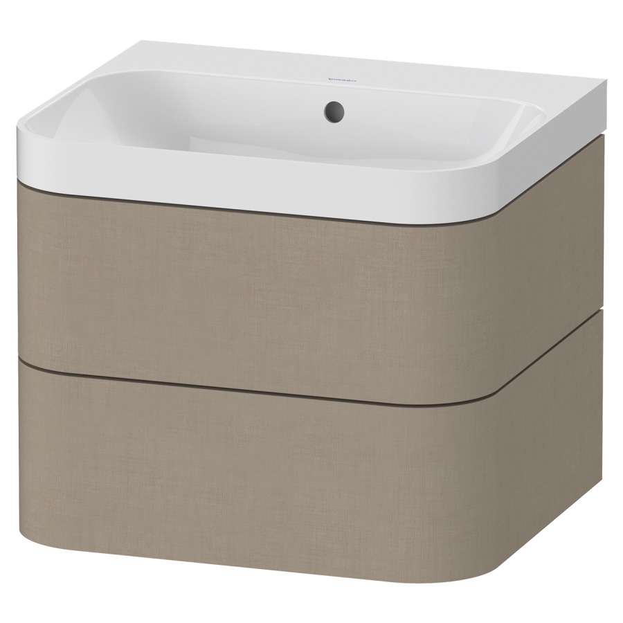 Combination de lavabo HAPPY
D.2 PLUS, 57,5 x 49 x 46,8 cm
élément à 2 tiroirs
lavabo blanc avec
trop-plein, siphon
soupape d'écoulement
Push open incl.