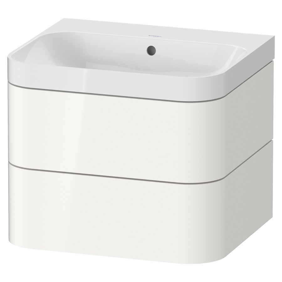 Combination de lavabo HAPPY
D.2 PLUS, 57,5 x 49 x 46,8 cm
élément à 2 tiroirs
lavabo blanc avec
trop-plein, siphon
soupape d'écoulement
Push open incl.