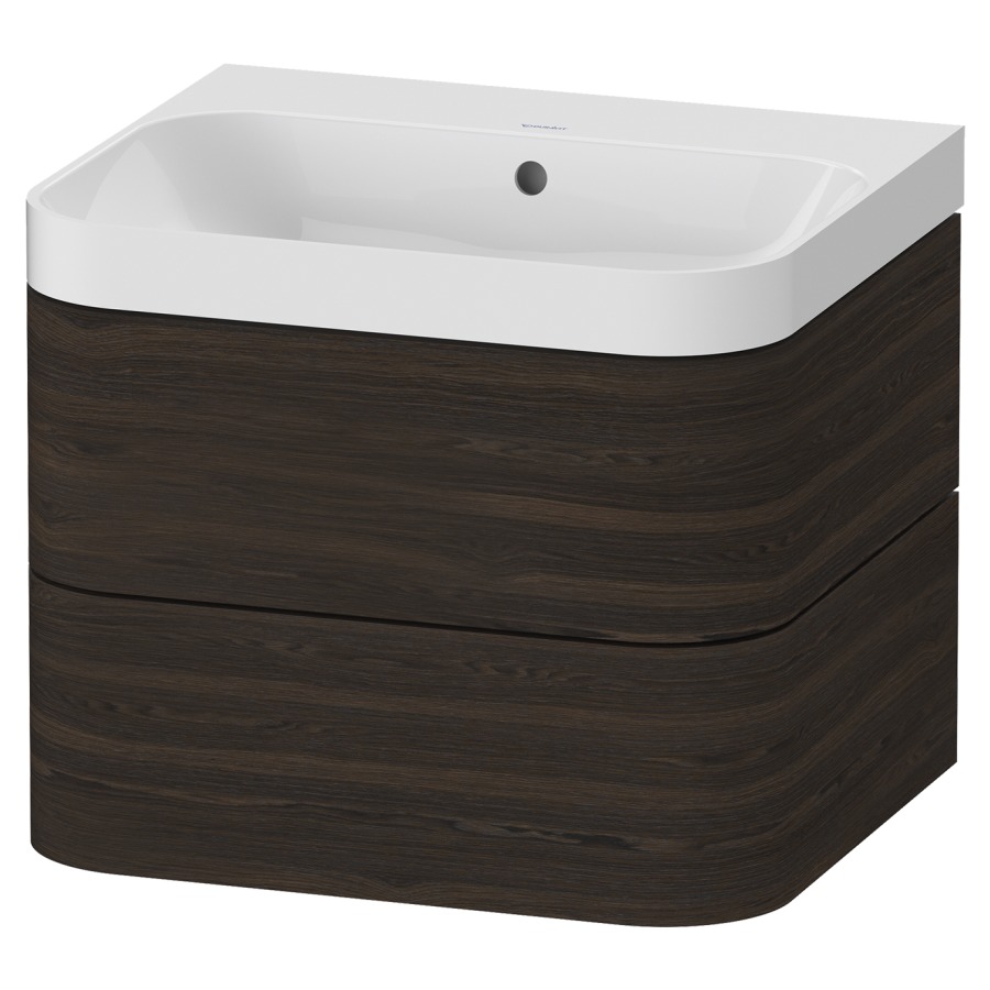 Combination de lavabo HAPPY
D.2 PLUS, 57,5 x 49 x 46,8 cm
élément à 2 tiroirs
lavabo blanc avec
trop-plein, siphon
soupape d'écoulement
Push open incl.