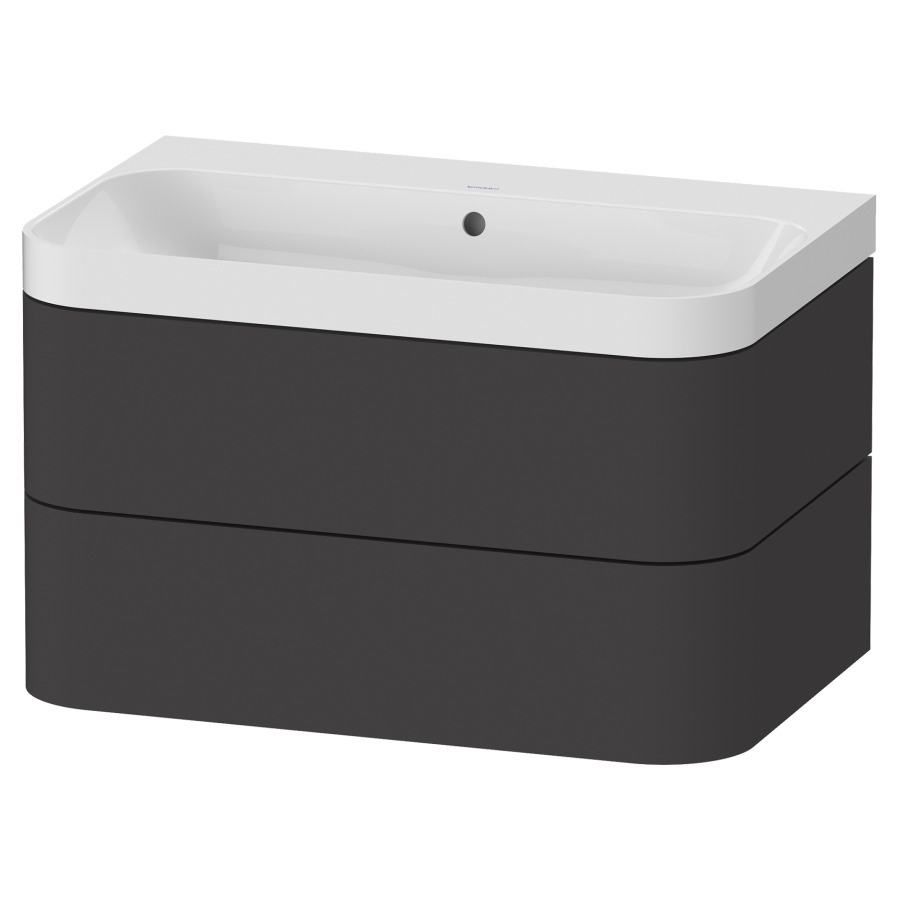 Combination de lavabo HAPPY
D.2 PLUS, 77,5 x 49 x 46,8 cm
élément à 2 tiroirs
lavabo blanc avec
trop-plein, siphon
soupape d'écoulement
Push Open incl.