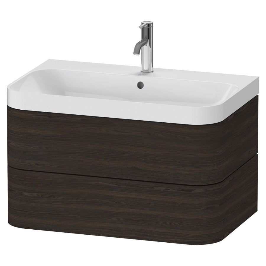 Combination de lavabo HAPPY
D.2 PLUS, 77,5 x 49 x 46,8 cm
élément à 2 tiroirs
lavabo blanc avec
trop-plein, siphon
soupape d'écoulement
Push Open incl.