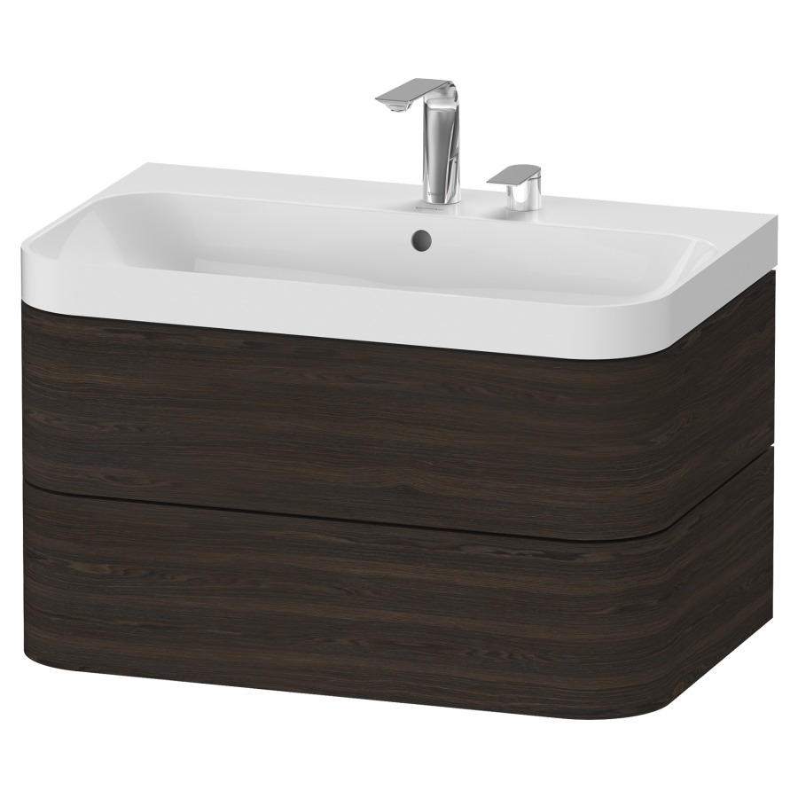 Combination de lavabo HAPPY
D.2 PLUS, 77,5 x 49 x 46,8 cm
élément à 2 tiroirs
lavabo blanc avec
trop-plein, siphon
soupape d'écoulement
Push Open incl.