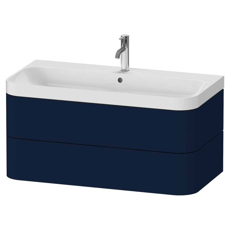 Combination de lavabo HAPPY
D.2 PLUS, 97,5 x 49 x 46,8 cm
élément à 2 tiroirs
lavabo blanc avec
trop-plein, siphon
soupape d'écoulement
Push Open incl.