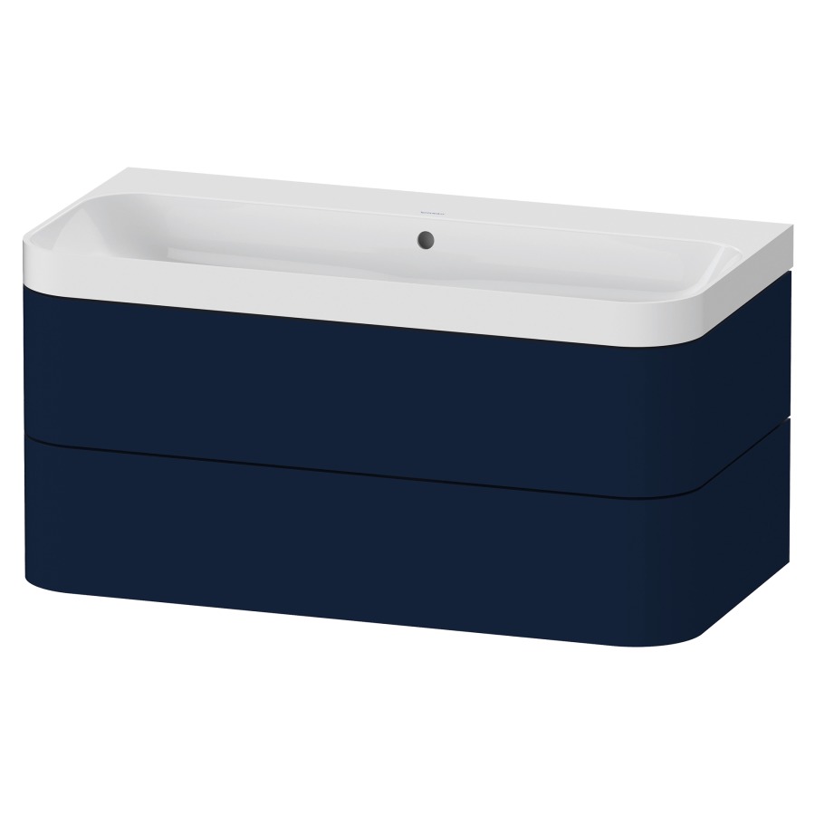 Combination de lavabo HAPPY
D.2 PLUS, 97,5 x 49 x 46,8 cm
élément à 2 tiroirs
lavabo blanc avec
trop-plein, siphon
soupape d'écoulement
Push Open incl.