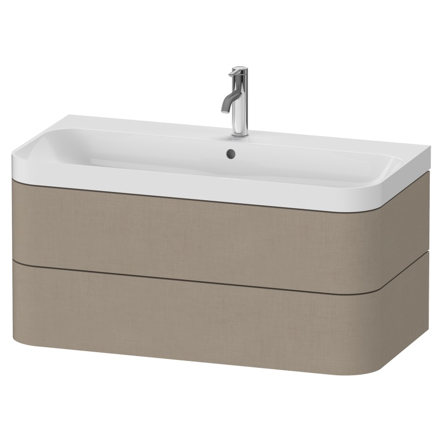 Combination de lavabo HAPPY
D.2 PLUS, 97,5 x 49 x 46,8 cm
élément à 2 tiroirs
lavabo blanc avec
trop-plein, siphon
soupape d'écoulement
Push Open incl.