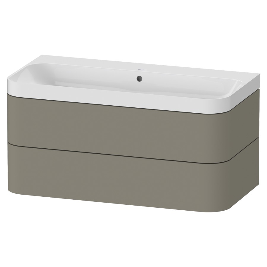 Combination de lavabo HAPPY
D.2 PLUS, 97,5 x 49 x 46,8 cm
élément à 2 tiroirs
lavabo blanc avec
trop-plein, siphon
soupape d'écoulement
Push Open incl.