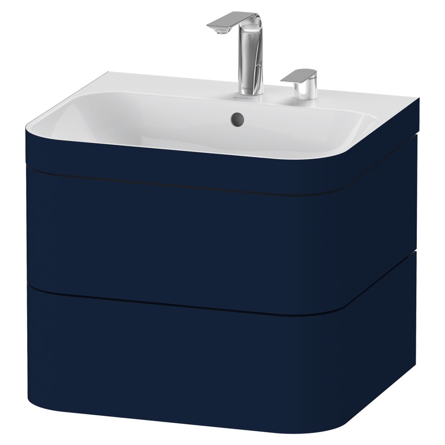 Combination de lavabo HAPPY
D.2 PLUS, 57,5 x 49 x 46,8 cm
élément à 2 tiroirs
lavabo avec trop-plein
avec plaque de recourvrement
en couleur de meuble
siphon, soupape d'écoulement
Push Open incl.