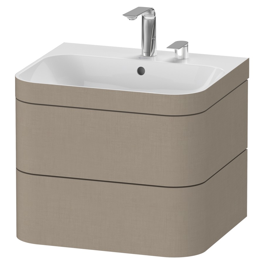Combination de lavabo HAPPY
D.2 PLUS, 57,5 x 49 x 46,8 cm
élément à 2 tiroirs
lavabo avec trop-plein
avec plaque de recourvrement
en couleur de meuble
siphon, soupape d'écoulement
Push Open incl.